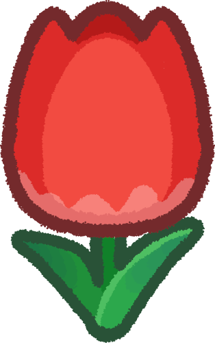 a red tulip on a green stem